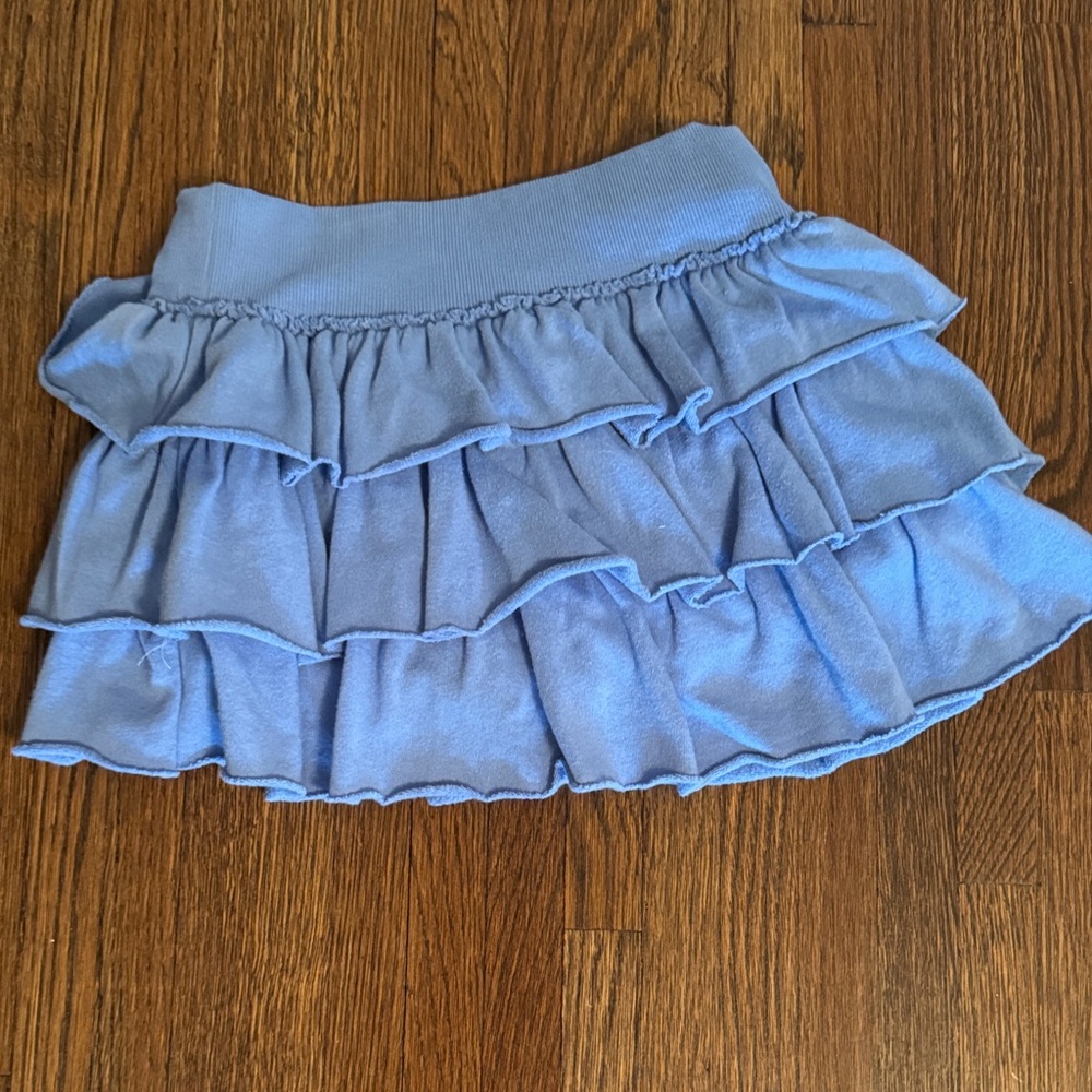 Katie J NYC Light Blue Tiered Ruffle Skirt